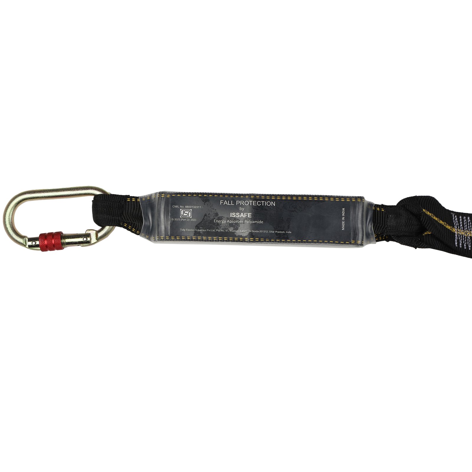 Energy Absorbing Webbing Lanyard with Carabiner Attachment - Image 3