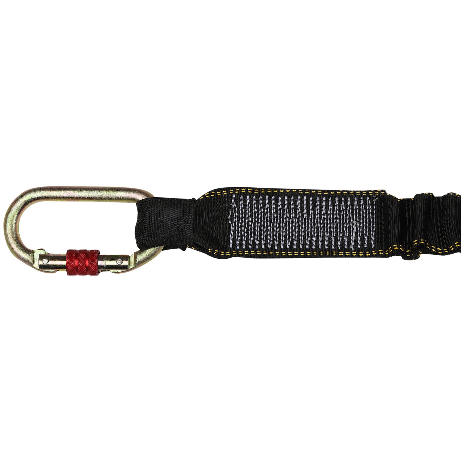 Shock Absorbing Lanyard with Energy Absorber and One Side Loop and Carabiner on the Other - Image 3