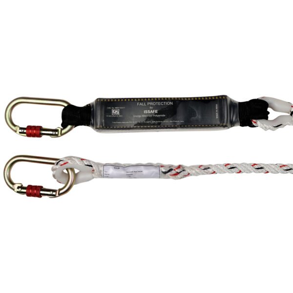 Rope Lanyards with Energy Absorber with Loop Attachment and Scaffolding Hook - Image 2