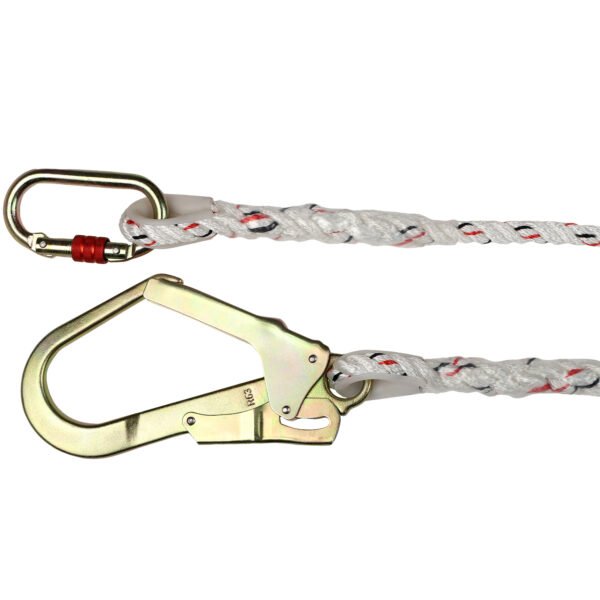 Fall Protection Lanyard with Carabiner Attachment and Scaffolding Hook - Image 2