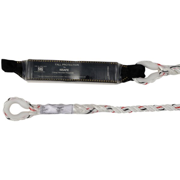 Rope 14mm Diameter Lanyard with Energy Absorber and Loop Attachment - Image 2