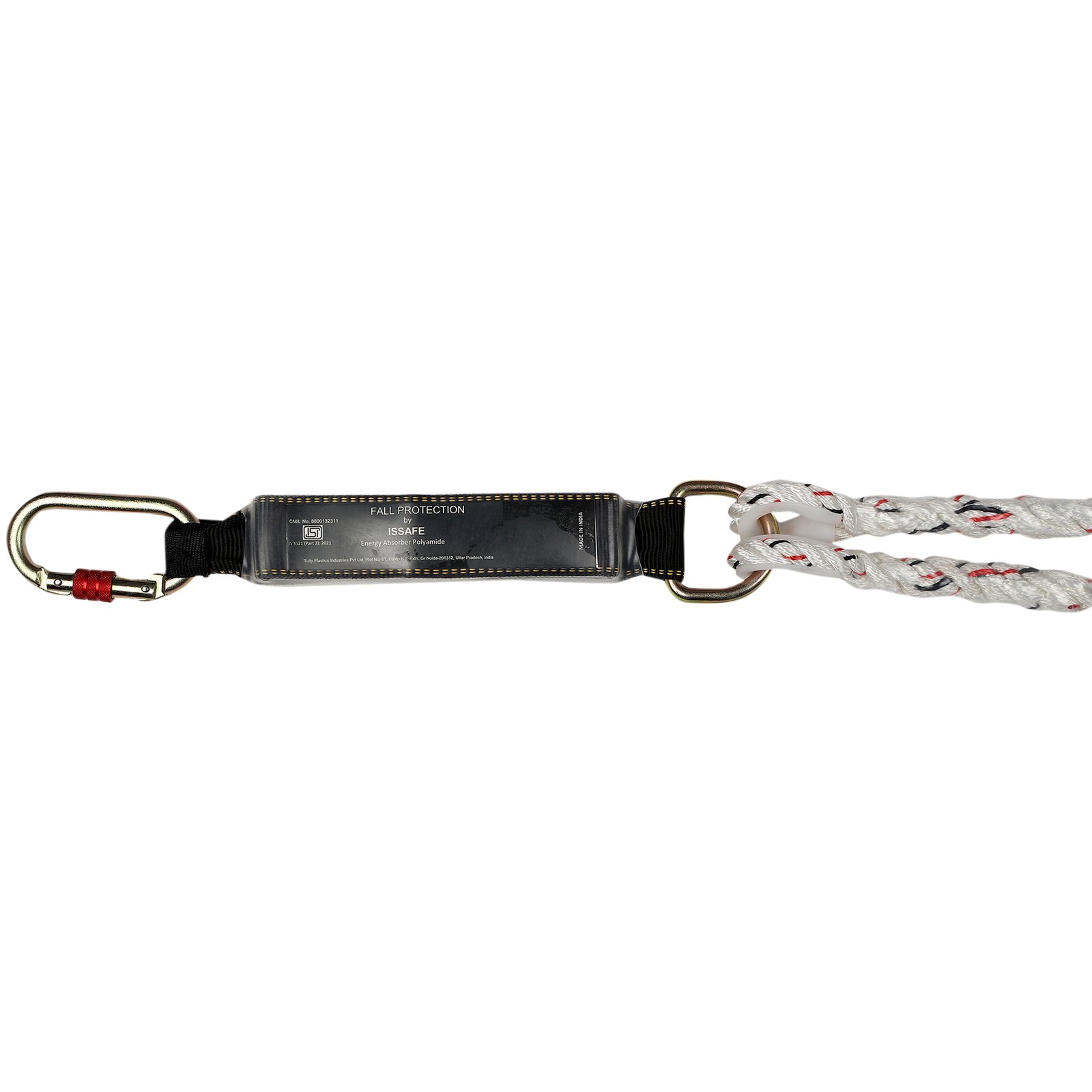 Energy Absorbing Double Lanyard with Two Ropes and 2 Scaffolding Hook - Image 4